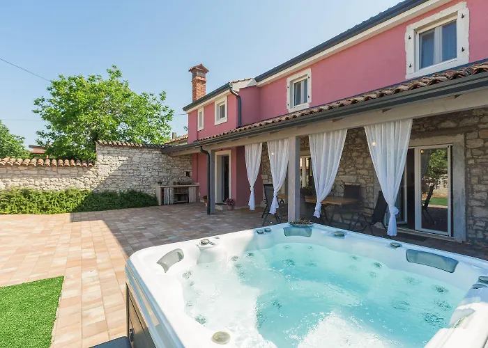 Nyaraló Idyllisches Istrisches Steinhaus Mit Whirlpool, Tischtennis, Grill Und Klimatisierten Schlafzimmern *