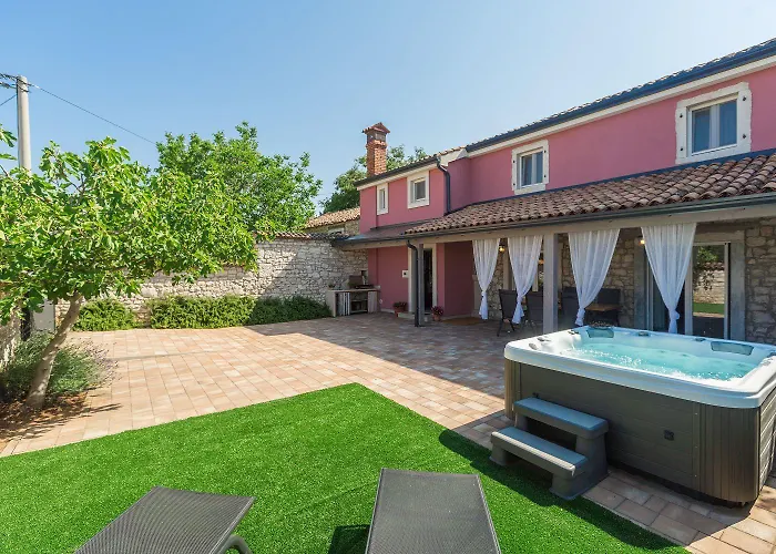 Nyaraló Idyllisches Istrisches Steinhaus Mit Whirlpool, Tischtennis, Grill Und Klimatisierten Schlafzimmern *